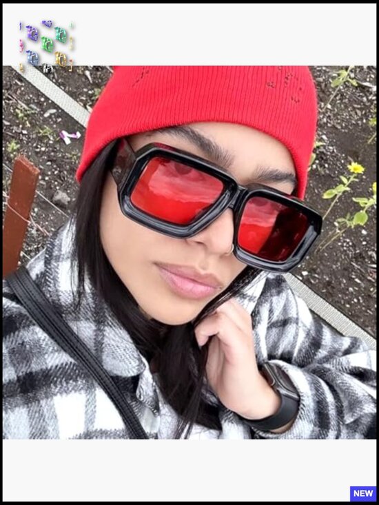 Vintage Oversized Square Sunglasses Retro Chic UV400 Protection main image 4